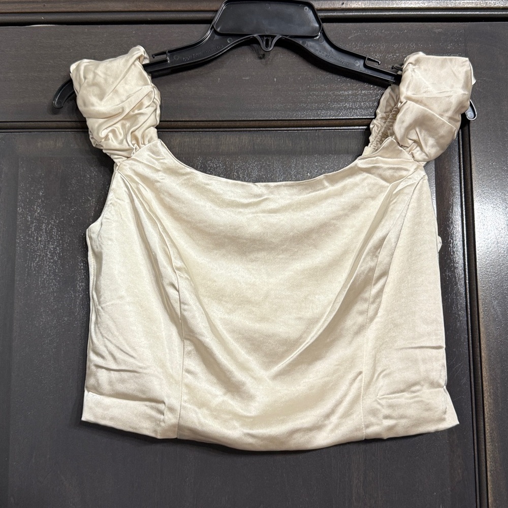 Wild Fable NWT Champagne Silk like crop top S